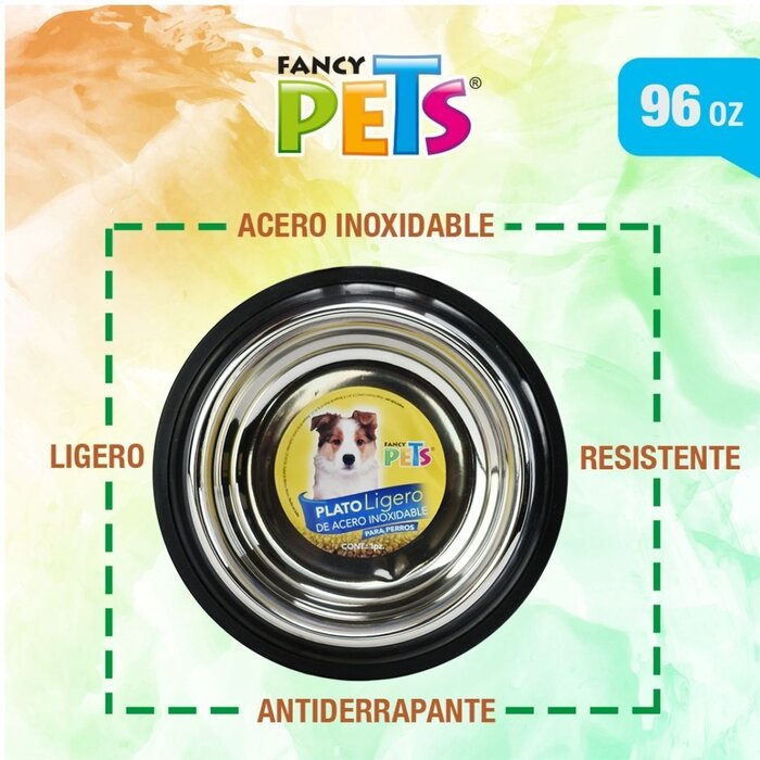 Plato Ligero de Acero 96 oz (2.7 kg) Fancy Pets