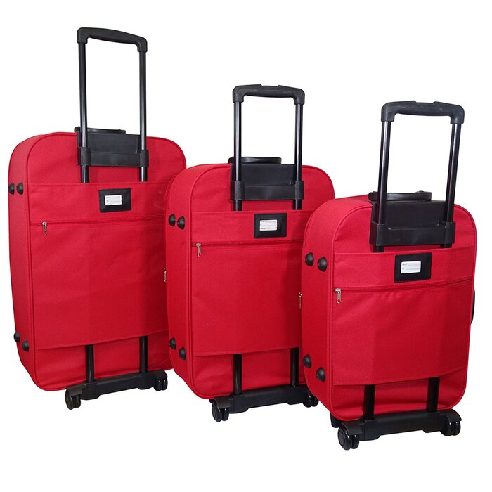 Set De 3 Maletas con Ruedas 20"_ 24" y 28" Color Rojo