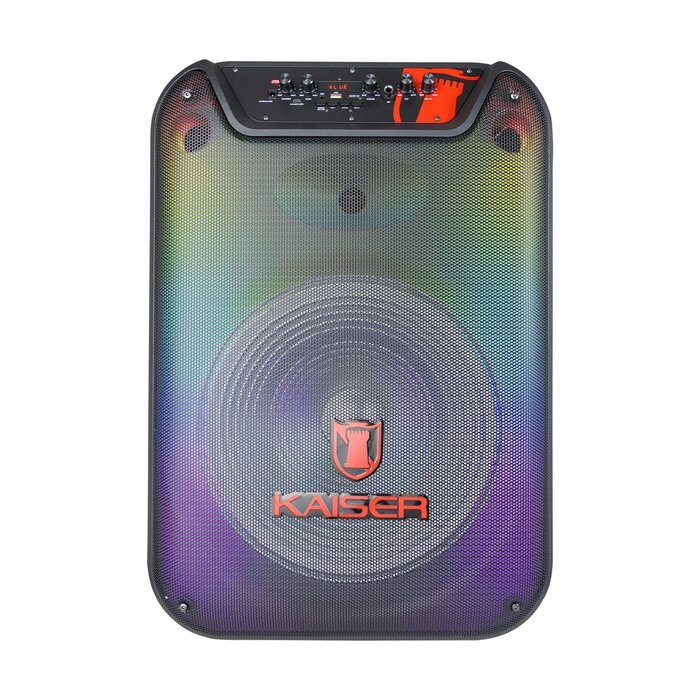 Bafle 15" 25_000 W PMPO con llantas y micrófono