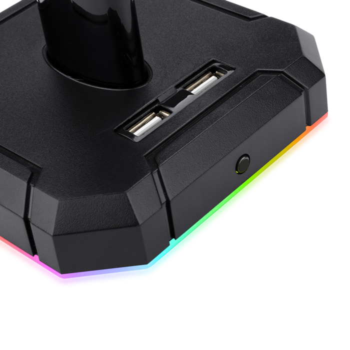 Soporte para Auriculares y USB Hub 4 puertos color Negro