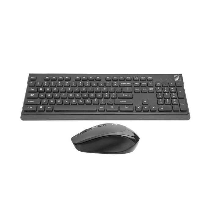 Kit Inalámbrico de Teclado Multimedia y Mouse Negro Green Leaf