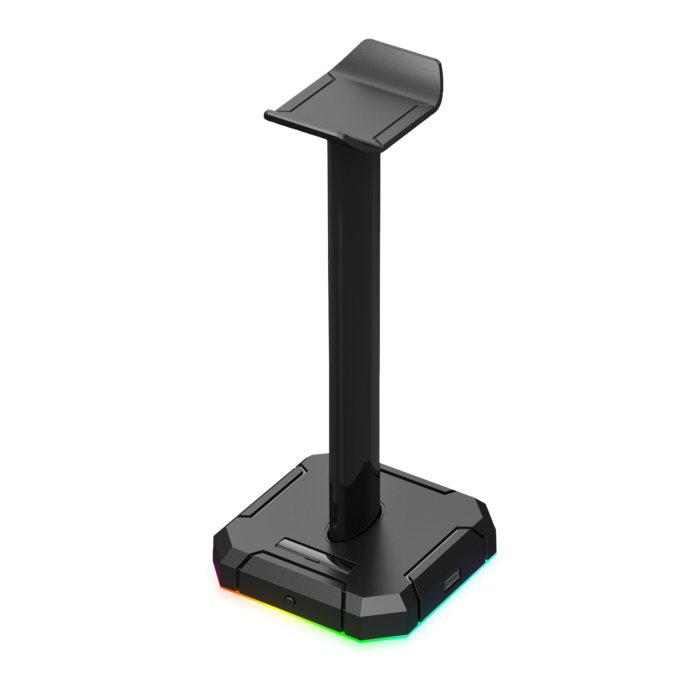 Soporte para Auriculares y USB Hub 4 puertos color Negro
