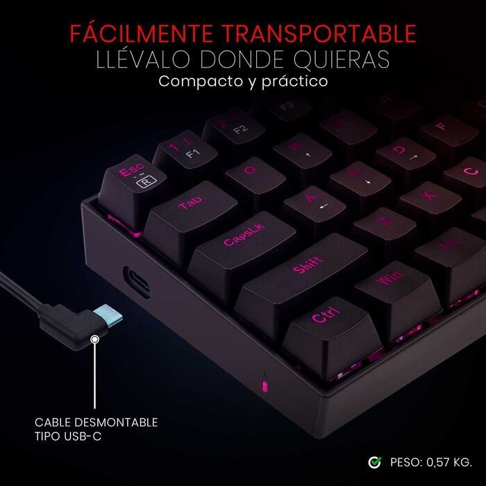 Teclado Gamer Mecánico 60% Dragonborn Compacto Redragon K630RGB