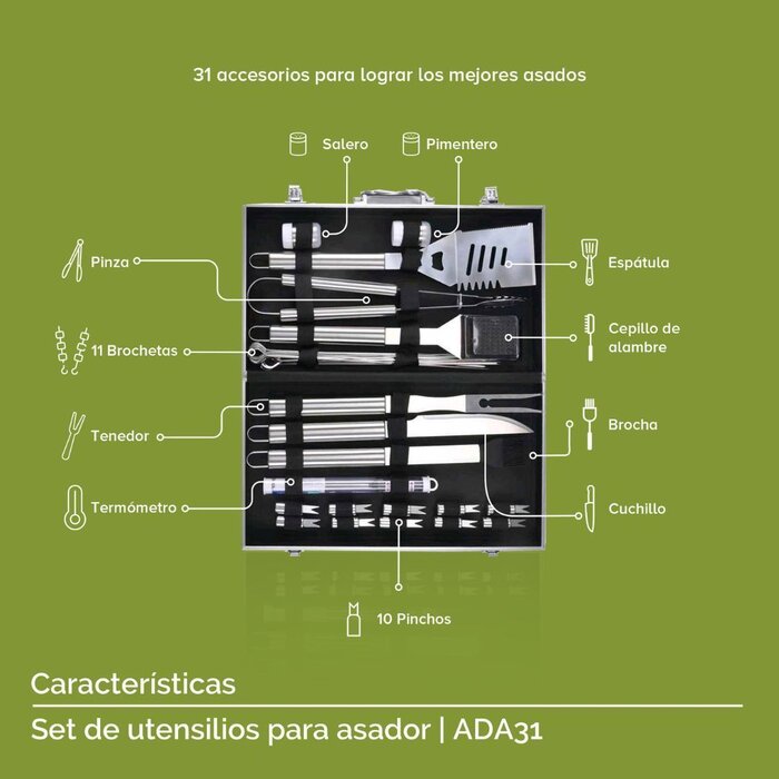 Set de Utensilios de Acero Inoxidable Avera ADA31