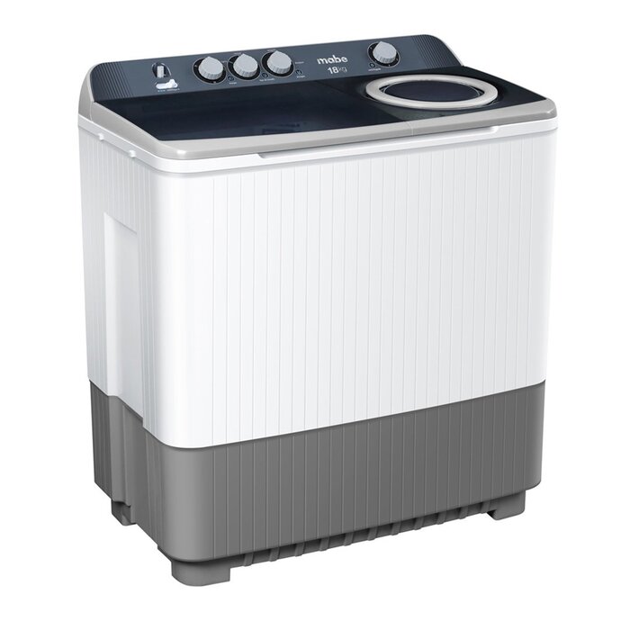 Lavadora Mabe 2 Tinas Plas 18 Kg Bco Gris