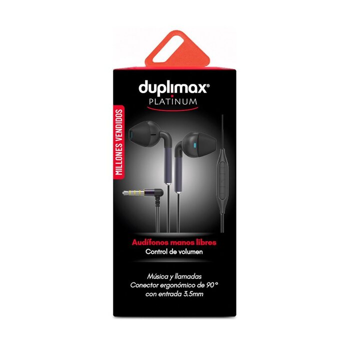 Audífonos Manos Libres Negros Duplimax Control de Volumen