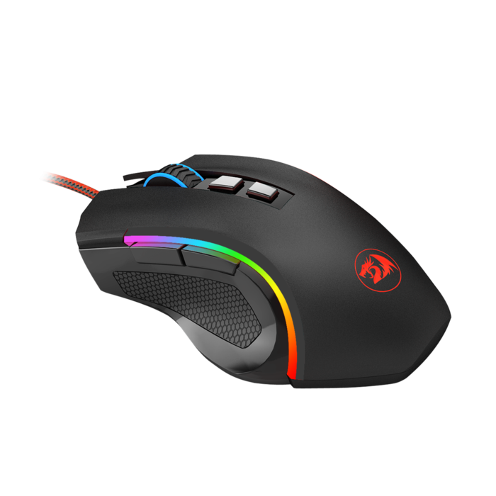 Mouse Gamer Negro DPI 7200 Pixart 3212 Switch Huano Redragon M60