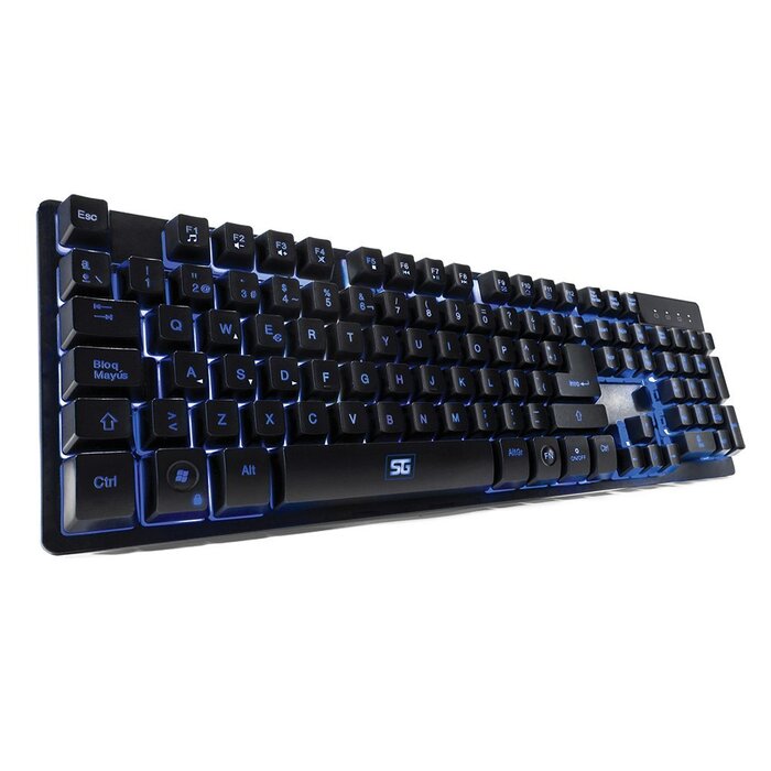 Teclado Negro Vorago Start The Game_ Alámbrico_ Iluminado RGB