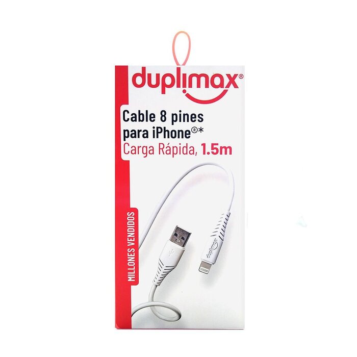 Cable Blanco 8 Pines Duplimax para IPhone