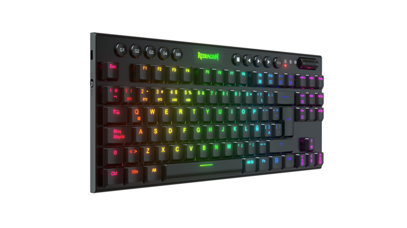 Teclado Gamer Mecánico Negro TKL Horus Redragon K621-RGB