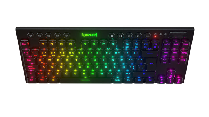 Teclado Gamer Mecánico Negro TKL Horus Redragon K621-RGB