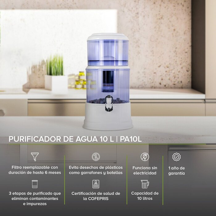 Purificador de Agua 10 Lt. con Filtro de Carbón Activado- Avera