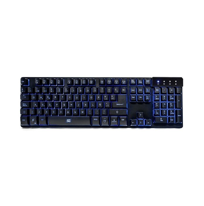 Teclado Negro Vorago Start The Game_ Alámbrico_ Iluminado RGB