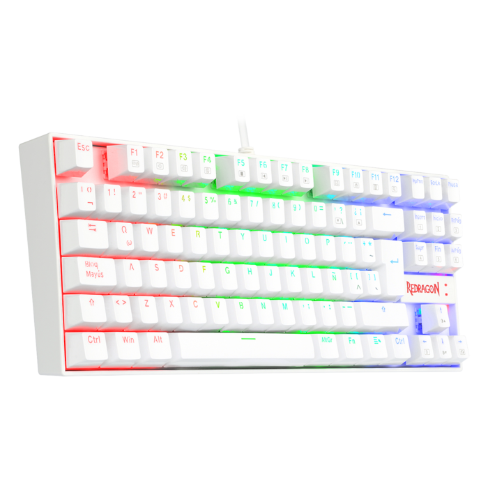 Teclado Gamer Mecánico Blanco TKL Kumara Redragon K552W