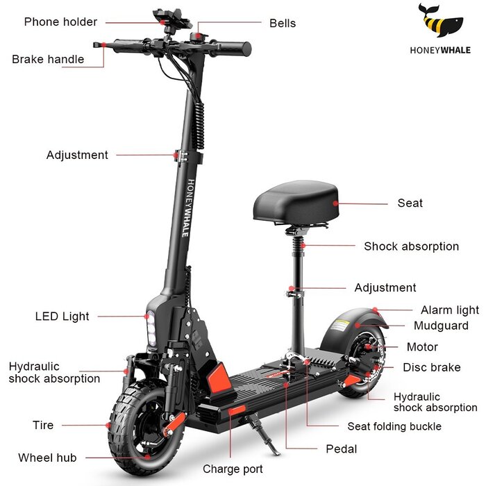 Scooter Eléctrico Honey Whale C1 Pro