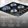 Parrila de Gas con 4 Quemadores Vidrio Templado Avera VT4