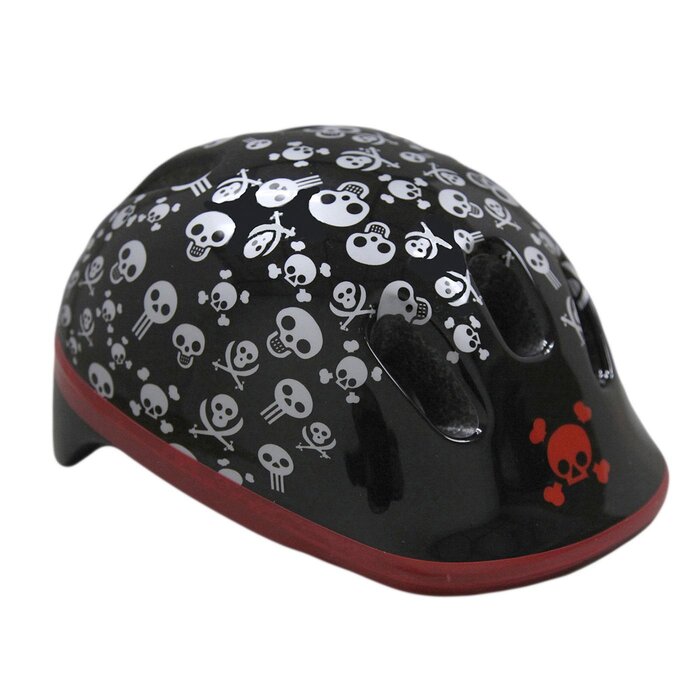 Casco Benotto Child Kit Negro Calavera con Coderas/Rodilleras