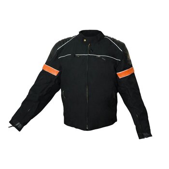 Chamarra Motodrive Nylon y Piel Reflejante Mediana