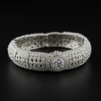 Brazalete de plata con circonias