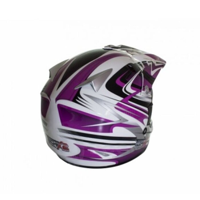 Casco TECHX2 MX-623 Cross Blanco/Rosa Talla Extra Grande