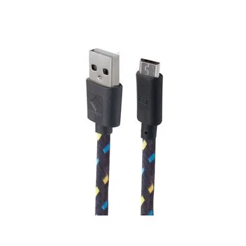 Cable Negro USB Micro USB Tipo Agujeta con Clip Negro Mitzu