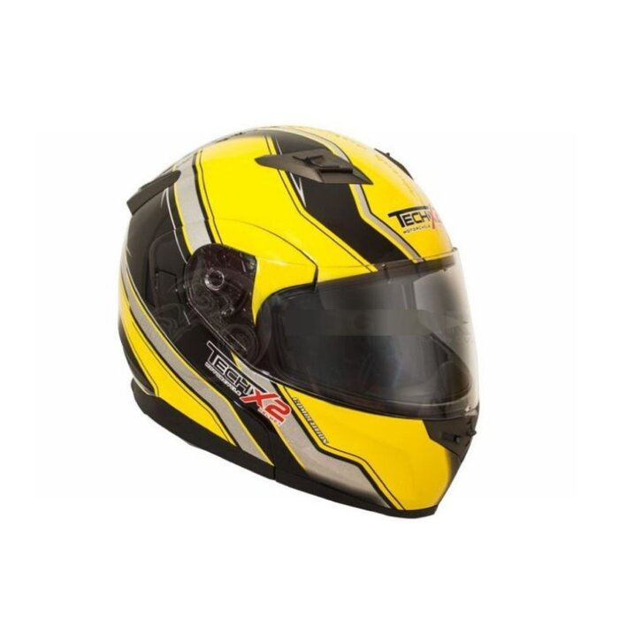 Casco Techx2 FF953 Abatible Negro/Amarillo Talla Mediano