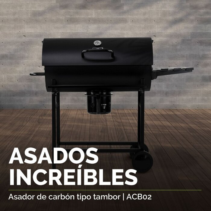 Asador de Carbón Tipo Tambor con Ruedas Avera ACB02