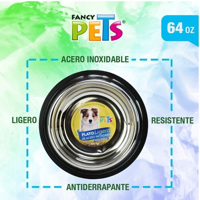Plato Ligero de Acero 64 oz (1.8 kg) Fancy Pets