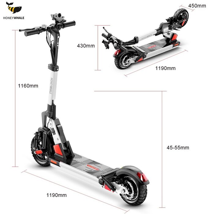 Scooter Eléctrico Honey Whale C1 Pro Blanco