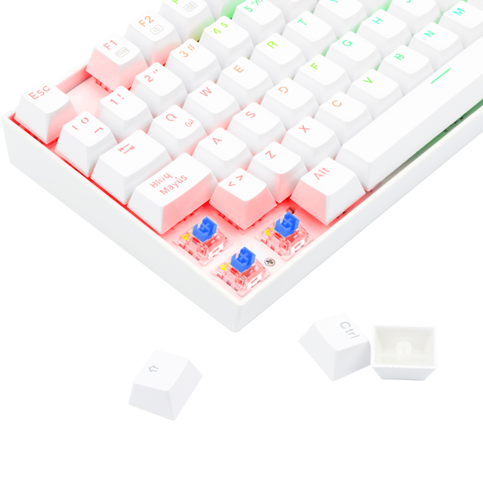 Teclado Gamer Mecánico Blanco TKL Kumara Redragon K552W