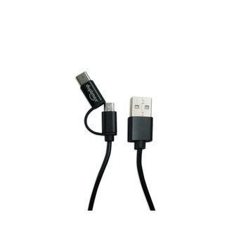 Cable Negro USB 2 en 1_ Micro USB Duplimax Tipo C