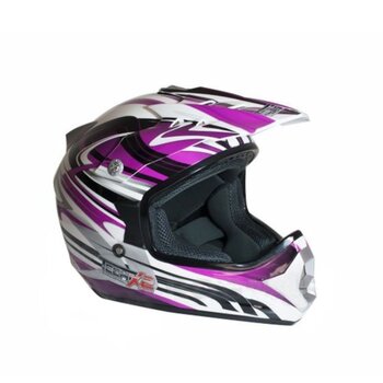 Casco TECHX2 MX-623 Cross Blanco/Rosa Talla Extra Grande