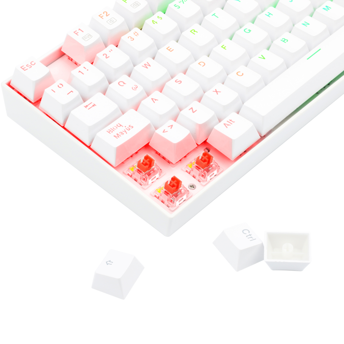 Teclado Gamer Mecánico Blanco TKL Kumara Redragon K552W