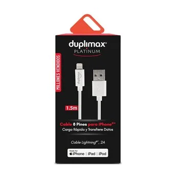Cable 8 Pines Duplimax Platinum Blanco para IPhone