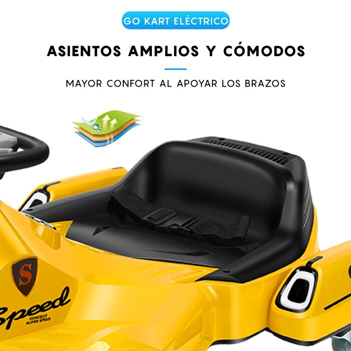Go Kart Eléctrico Infantil Amarillo Honey Whale K1