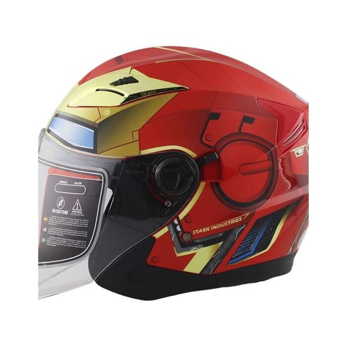 Casco Motociclista Marvel Iron Man Red Gold Talla M Edge M34I1.2