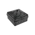 Caja Mumbai de Metal Cuadrada Negra Love & Lemons