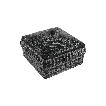 Caja Mumbai de Metal Cuadrada Negra Love & Lemons