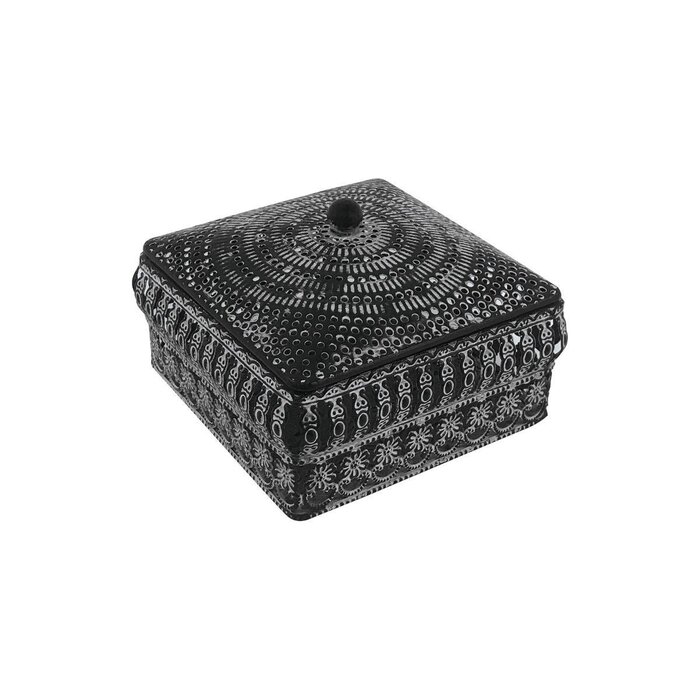 Caja Mumbai de Metal Cuadrada Negra Love & Lemons