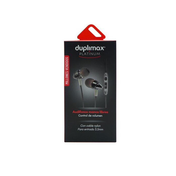 Audífonos Negros Manos Libres Duplimax Platinum Nylon Metálico