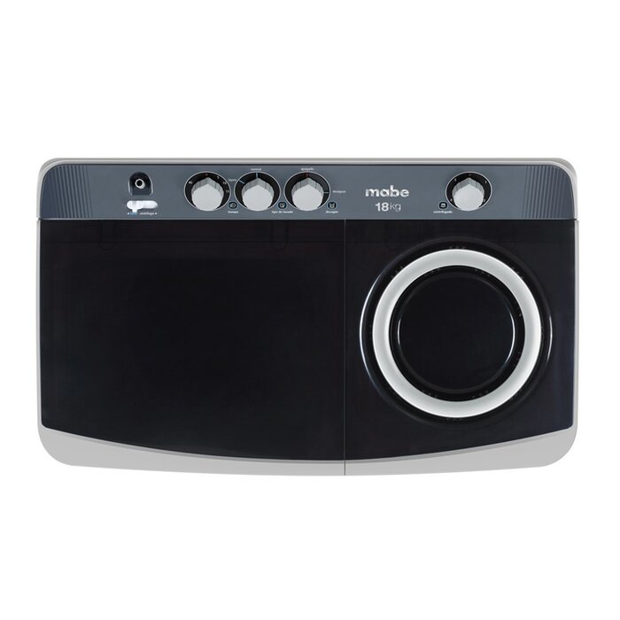 Lavadora Mabe 2 Tinas Plas 18 Kg Bco Gris