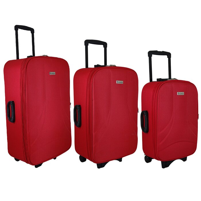 Set De 3 Maletas con Ruedas 20"_ 24" y 28" Color Rojo