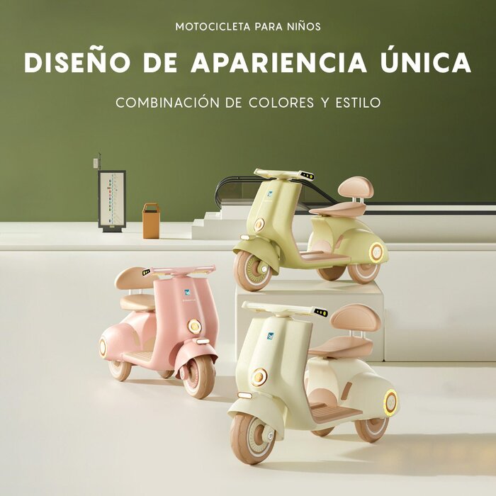 Mini Moto Eléctrica Beige Infantil Honey Whale Bdq-916