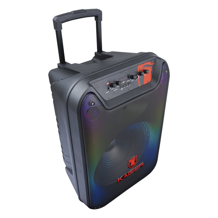 Bafle 15" 25_000 W PMPO con llantas y micrófono