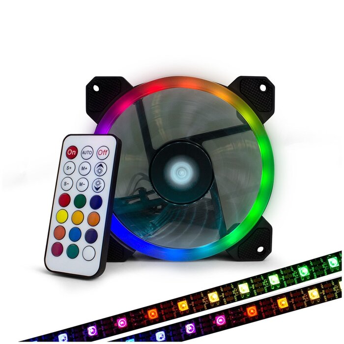 Kit Ventiladores Vorago Game Factor 3 Fans 2 Tiras Led