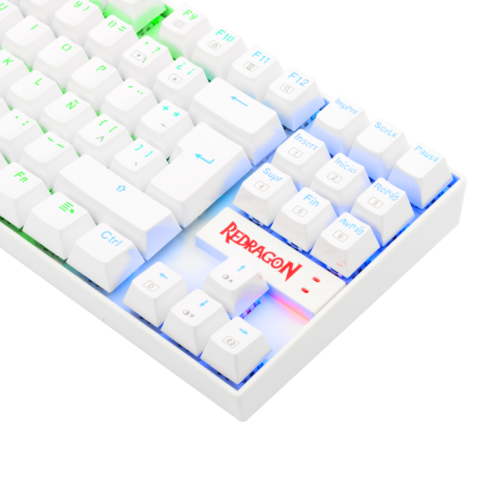 Teclado Gamer Mecánico Blanco TKL Kumara Redragon K552W