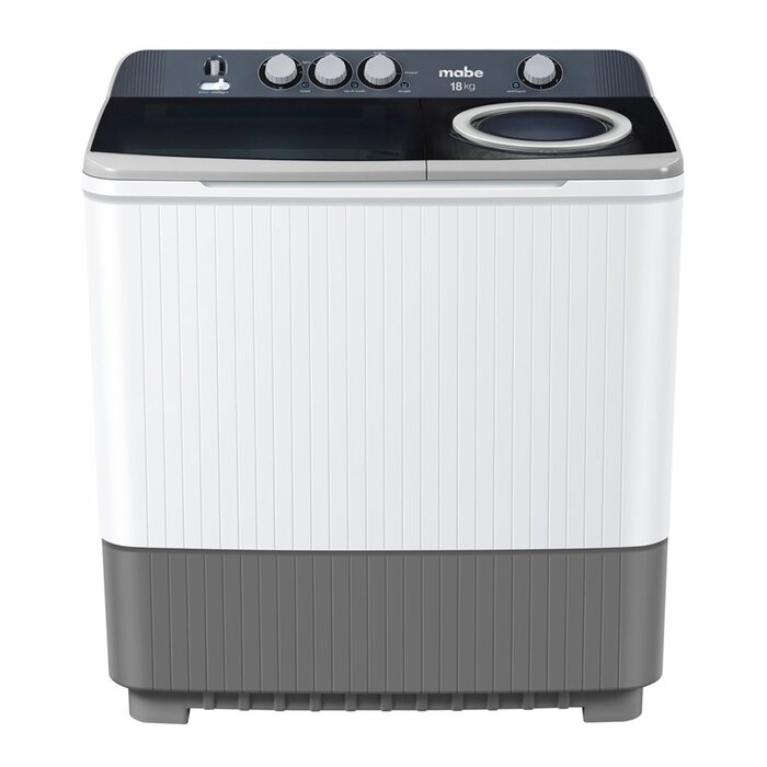 Lavadora Mabe 2 Tinas Plas 18 Kg Bco Gris