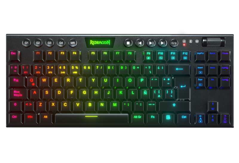 Teclado Gamer Mecánico Negro TKL Horus Redragon K621-RGB