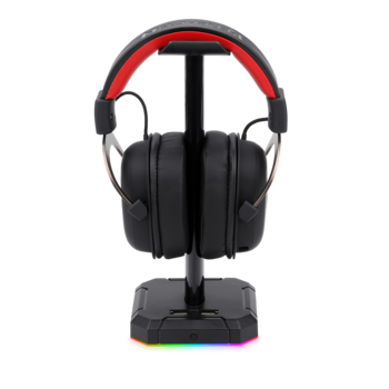 Soporte para Auriculares y USB Hub 4 puertos color Negro