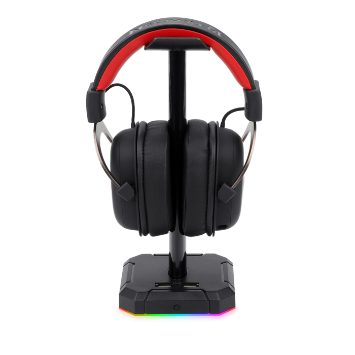 Soporte para Auriculares y USB Hub 4 puertos color Negro